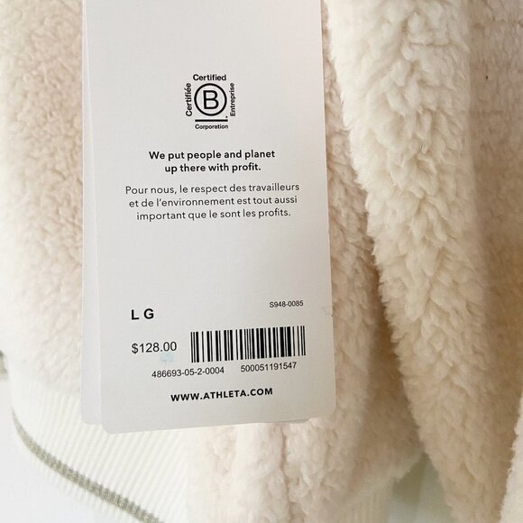 ATHLETA | Tugga Sherpa Cream Jacket Large NWT - Picture 13 of 13
